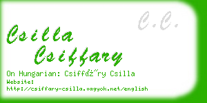csilla csiffary business card